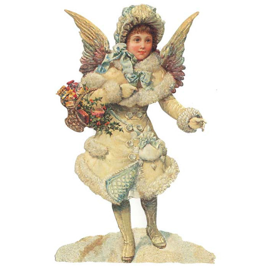 Snow Angel in Bonnet Large Scrap ~ Germany